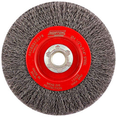 Norton - 4-1/2" OD, 5/8-11 Arbor Hole, Crimped Carbon Wheel Brush - Eagle Tool & Supply