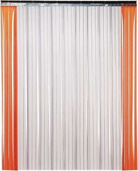 TMI, LLC - 4' Door Width x 8' Door Height PVC Ribbed Strip Door Kit - 8" Strip Width x 0.072" Strip Thickness, Clear, 50% Overlap - Eagle Tool & Supply