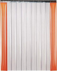TMI, LLC - 4' Door Width x 8' Door Height PVC Ribbed Strip Door Kit - 8" Strip Width x 0.072" Strip Thickness, Clear, 50% Overlap - Eagle Tool & Supply