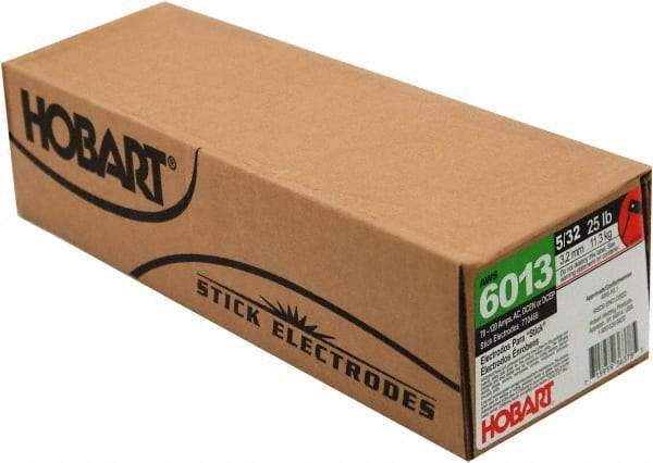 Hobart Welding Products - 14" Long, 5/32" Diam, Mild Steel Arc Welding Electrode - E6013 - Exact Industrial Supply