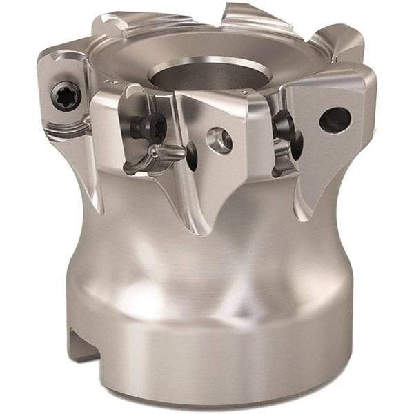 Seco - 1.653" Cut Diam, 0.9mm Max Depth, 0.629" Arbor Hole, 7 Inserts, LOHT06 Insert Style, Indexable Copy Face Mill - R220.21 Cutter Style, 1.574 High, Through Coolant, Series R220 - Eagle Tool & Supply