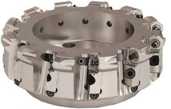 Seco - 200mm Cut Diam, 6mm Max Depth, 2.3622" Arbor Hole, 12 Inserts, ONMU09 Insert Style, Indexable Copy Face Mill - L220.48 Cutter Style, 3.1496 High, Series Doubleoctomill - Eagle Tool & Supply