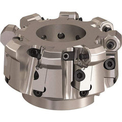 Seco - 5" Cut Diam, 6mm Max Depth, 1-1/2" Arbor Hole, 8 Inserts, ONMU09 Insert Style, Indexable Copy Face Mill - L220.48 Cutter Style, 3.1496 High, Series Doubleoctomill - Eagle Tool & Supply