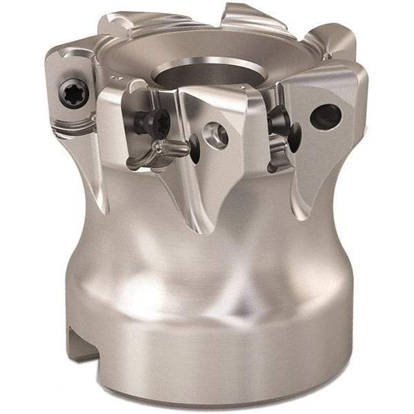 Seco - 35mm Cut Diam, 0.9mm Max Depth, 0.6299" Arbor Hole, 6 Inserts, LOHT06 Insert Style, Indexable Copy Face Mill - R220.21 Cutter Style, 1.378 High, Series Doubleoctomill - Eagle Tool & Supply