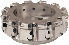 Seco - 8" Cut Diam, 6mm Max Depth, 2-1/2" Arbor Hole, 12 Inserts, ONMU09 Insert Style, Indexable Copy Face Mill - R220.48 Cutter Style, 3.1496 High, Series Doubleoctomill - Eagle Tool & Supply