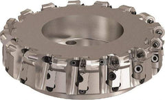Seco - 10" Cut Diam, 6mm Max Depth, 2-1/2" Arbor Hole, 16 Inserts, ONMU09 Insert Style, Indexable Copy Face Mill - L220.48 Cutter Style, 3.1496 High, Series Doubleoctomill - Eagle Tool & Supply