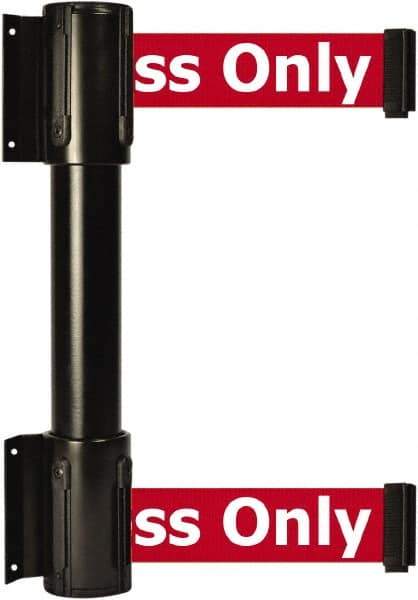 Tensator - 16.64" High x 156" Long x 3" Wide Barrier Dual Line Wall Mount - Steel, Black Powdercoat Finish, Black, Use with 898 Wall Receiver - Eagle Tool & Supply