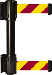 Tensator - 16.64" High x 89" Long x 3" Wide Barrier Dual Line Wall Mount - Steel, Black Powdercoat Finish, Black, Use with 898 Wall Receiver - Eagle Tool & Supply