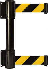 Tensator - 16.64" High x 89" Long x 3" Wide Barrier Dual Line Wall Mount - Steel, Black Powdercoat Finish, Black, Use with 898 Wall Receiver - Eagle Tool & Supply