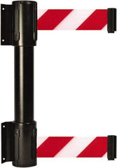 Tensator - 16.64" High x 156" Long x 3" Wide Barrier Dual Line Wall Mount - Steel, Black Powdercoat Finish, Black, Use with 898 Wall Receiver - Eagle Tool & Supply