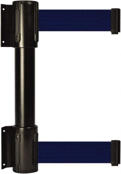 Tensator - 16.64" High x 89" Long x 3" Wide Barrier Dual Line Wall Mount - Steel, Black Powdercoat Finish, Black, Use with 898 Wall Receiver - Eagle Tool & Supply