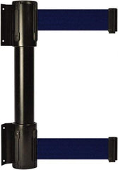 Tensator - 16.64" High x 89" Long x 3" Wide Barrier Dual Line Wall Mount - Steel, Black Powdercoat Finish, Black, Use with 898 Wall Receiver - Eagle Tool & Supply