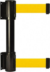 Tensator - 16.64" High x 156" Long x 3" Wide Barrier Dual Line Wall Mount - Steel, Black Powdercoat Finish, Black, Use with 898 Wall Receiver - Eagle Tool & Supply