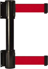 Tensator - 16.64" High x 156" Long x 3" Wide Barrier Dual Line Wall Mount - Steel, Black Powdercoat Finish, Black, Use with 898 Wall Receiver - Eagle Tool & Supply