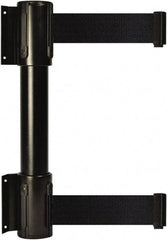 Tensator - 16.64" High x 89" Long x 3" Wide Barrier Dual Line Wall Mount - Steel, Black Powdercoat Finish, Black, Use with 898 Wall Receiver - Eagle Tool & Supply