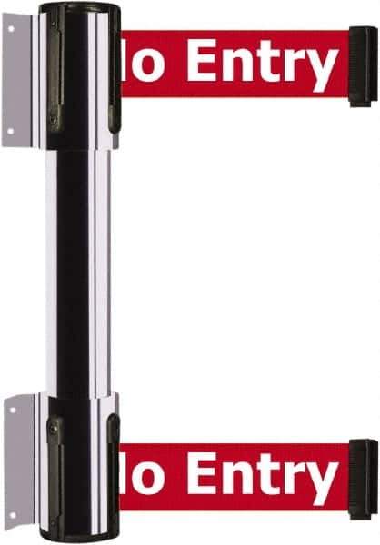 Tensator - 16.64" High x 89" Long x 3" Wide Barrier Dual Line Wall Mount - Steel, Polished Chrome Finish, Polished Chrome, Use with 898 Wall Receiver - Eagle Tool & Supply