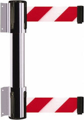 Tensator - 16.64" High x 156" Long x 3" Wide Barrier Dual Line Wall Mount - Steel, Polished Chrome Finish, Polished Chrome, Use with 898 Wall Receiver - Eagle Tool & Supply
