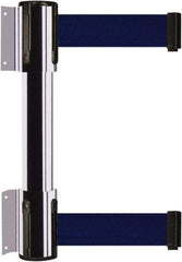 Tensator - 16.64" High x 156" Long x 3" Wide Barrier Dual Line Wall Mount - Steel, Polished Chrome Finish, Polished Chrome, Use with 898 Wall Receiver - Eagle Tool & Supply