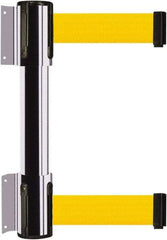 Tensator - 16.64" High x 89" Long x 3" Wide Barrier Dual Line Wall Mount - Steel, Polished Chrome Finish, Polished Chrome, Use with 898 Wall Receiver - Eagle Tool & Supply