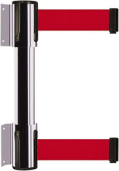 Tensator - 16.64" High x 89" Long x 3" Wide Barrier Dual Line Wall Mount - Steel, Polished Chrome Finish, Polished Chrome, Use with 898 Wall Receiver - Eagle Tool & Supply