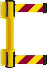 Tensator - 16.64" High x 89" Long x 3" Wide Barrier Dual Line Wall Mount - Steel, Yellow Powdercoat Finish, Yellow, Use with 898 Wall Receiver - Eagle Tool & Supply