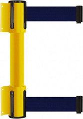 Tensator - 16.64" High x 89" Long x 3" Wide Barrier Dual Line Wall Mount - Steel, Yellow Powdercoat Finish, Yellow, Use with 898 Wall Receiver - Eagle Tool & Supply