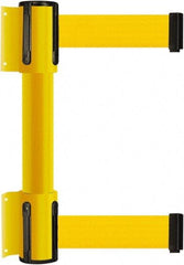Tensator - 16.64" High x 156" Long x 3" Wide Barrier Dual Line Wall Mount - Steel, Yellow Powdercoat Finish, Yellow, Use with 898 Wall Receiver - Eagle Tool & Supply