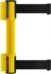 Tensator - 16.64" High x 156" Long x 3" Wide Barrier Dual Line Wall Mount - Steel, Yellow Powdercoat Finish, Yellow, Use with 898 Wall Receiver - Eagle Tool & Supply