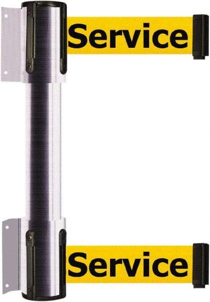 Tensator - 16.64" High x 156" Long x 3" Wide Barrier Dual Line Wall Mount - Steel, Satin Chrome Finish, Satin Chrome, Use with 898 Wall Receiver - Eagle Tool & Supply