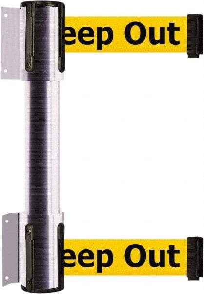 Tensator - 16.64" High x 156" Long x 3" Wide Barrier Dual Line Wall Mount - Steel, Satin Chrome Finish, Satin Chrome, Use with 898 Wall Receiver - Eagle Tool & Supply