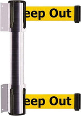 Tensator - 16.64" High x 156" Long x 3" Wide Barrier Dual Line Wall Mount - Steel, Satin Chrome Finish, Satin Chrome, Use with 898 Wall Receiver - Eagle Tool & Supply