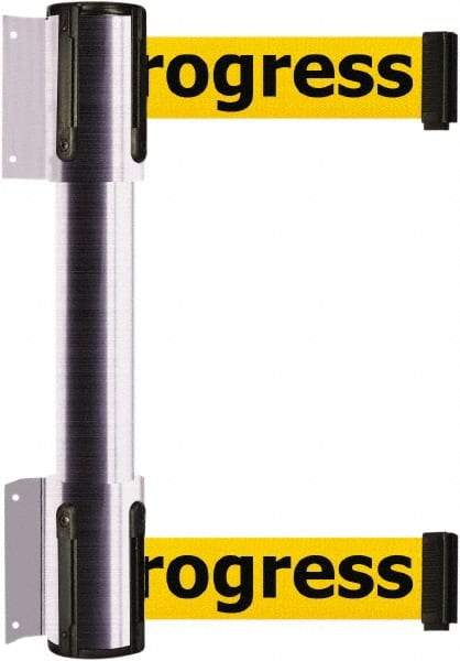 Tensator - 16.64" High x 156" Long x 3" Wide Barrier Dual Line Wall Mount - Steel, Satin Chrome Finish, Satin Chrome, Use with 898 Wall Receiver - Eagle Tool & Supply