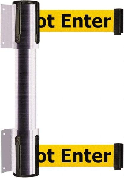 Tensator - 16.64" High x 156" Long x 3" Wide Barrier Dual Line Wall Mount - Steel, Satin Chrome Finish, Satin Chrome, Use with 898 Wall Receiver - Eagle Tool & Supply