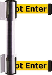 Tensator - 16.64" High x 156" Long x 3" Wide Barrier Dual Line Wall Mount - Steel, Satin Chrome Finish, Satin Chrome, Use with 898 Wall Receiver - Eagle Tool & Supply