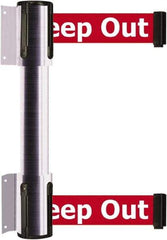 Tensator - 16.64" High x 156" Long x 3" Wide Barrier Dual Line Wall Mount - Steel, Satin Chrome Finish, Satin Chrome, Use with 898 Wall Receiver - Eagle Tool & Supply
