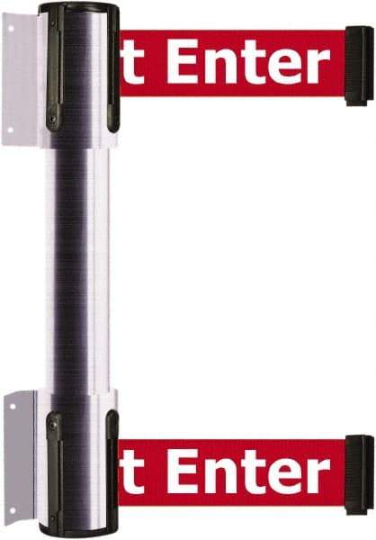 Tensator - 16.64" High x 156" Long x 3" Wide Barrier Dual Line Wall Mount - Steel, Satin Chrome Finish, Satin Chrome, Use with 898 Wall Receiver - Eagle Tool & Supply