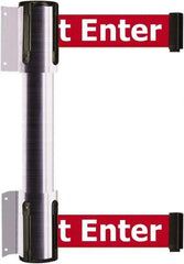 Tensator - 16.64" High x 156" Long x 3" Wide Barrier Dual Line Wall Mount - Steel, Satin Chrome Finish, Satin Chrome, Use with 898 Wall Receiver - Eagle Tool & Supply