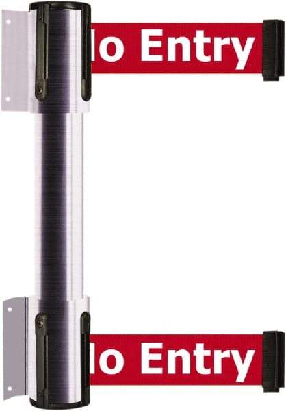 Tensator - 16.64" High x 156" Long x 3" Wide Barrier Dual Line Wall Mount - Steel, Satin Chrome Finish, Satin Chrome, Use with 898 Wall Receiver - Eagle Tool & Supply