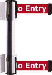 Tensator - 16.64" High x 156" Long x 3" Wide Barrier Dual Line Wall Mount - Steel, Satin Chrome Finish, Satin Chrome, Use with 898 Wall Receiver - Eagle Tool & Supply