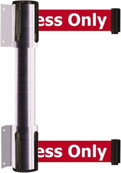 Tensator - 16.64" High x 89" Long x 3" Wide Barrier Dual Line Wall Mount - Steel, Satin Chrome Finish, Satin Chrome, Use with 898 Wall Receiver - Eagle Tool & Supply