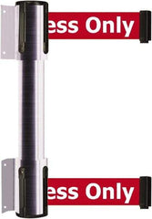 Tensator - 16.64" High x 156" Long x 3" Wide Barrier Dual Line Wall Mount - Steel, Satin Chrome Finish, Satin Chrome, Use with 898 Wall Receiver - Eagle Tool & Supply