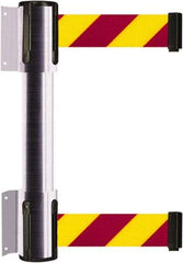 Tensator - 16.64" High x 156" Long x 3" Wide Barrier Dual Line Wall Mount - Steel, Satin Chrome Finish, Satin Chrome, Use with 898 Wall Receiver - Eagle Tool & Supply