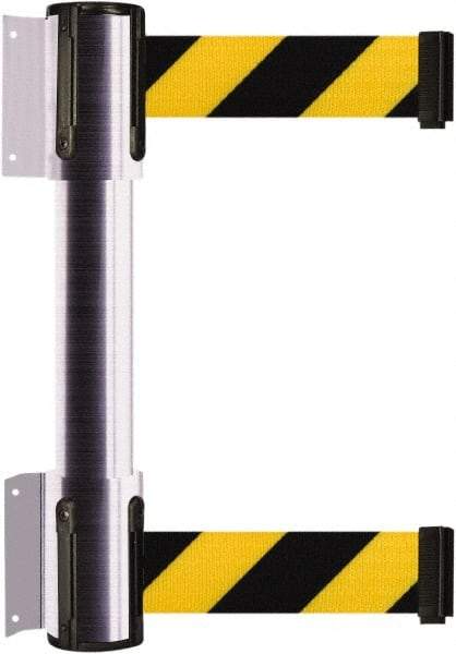 Tensator - 16.64" High x 156" Long x 3" Wide Barrier Dual Line Wall Mount - Steel, Satin Chrome Finish, Satin Chrome, Use with 898 Wall Receiver - Eagle Tool & Supply