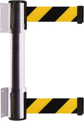 Tensator - 16.64" High x 89" Long x 3" Wide Barrier Dual Line Wall Mount - Steel, Satin Chrome Finish, Satin Chrome, Use with 898 Wall Receiver - Eagle Tool & Supply