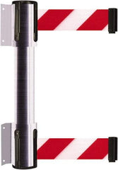Tensator - 16.64" High x 89" Long x 3" Wide Barrier Dual Line Wall Mount - Steel, Satin Chrome Finish, Satin Chrome, Use with 898 Wall Receiver - Eagle Tool & Supply