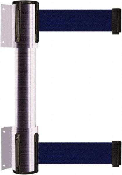Tensator - 16.64" High x 156" Long x 3" Wide Barrier Dual Line Wall Mount - Steel, Satin Chrome Finish, Satin Chrome, Use with 898 Wall Receiver - Eagle Tool & Supply