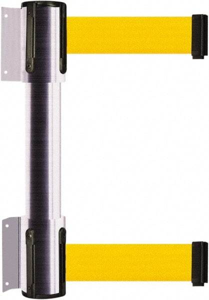 Tensator - 16.64" High x 156" Long x 3" Wide Barrier Dual Line Wall Mount - Steel, Satin Chrome Finish, Satin Chrome, Use with 898 Wall Receiver - Eagle Tool & Supply
