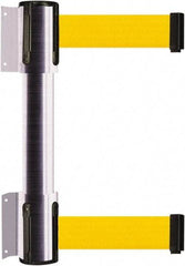 Tensator - 16.64" High x 89" Long x 3" Wide Barrier Dual Line Wall Mount - Steel, Satin Chrome Finish, Satin Chrome, Use with 898 Wall Receiver - Eagle Tool & Supply