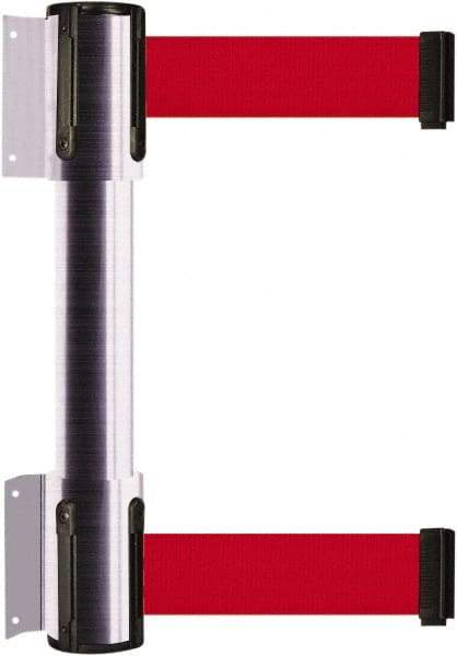 Tensator - 16.64" High x 156" Long x 3" Wide Barrier Dual Line Wall Mount - Steel, Satin Chrome Finish, Satin Chrome, Use with 898 Wall Receiver - Eagle Tool & Supply