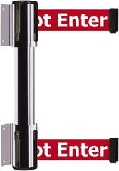 Tensator - 16.64" High x 156" Long x 3" Wide Barrier Dual Line Wall Mount - Steel, Polished Chrome Finish, Polished Chrome, Use with 898 Wall Receiver - Eagle Tool & Supply
